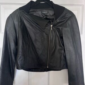 BEBE Women's Black Leather Jacket SZ M - LIKE NEW